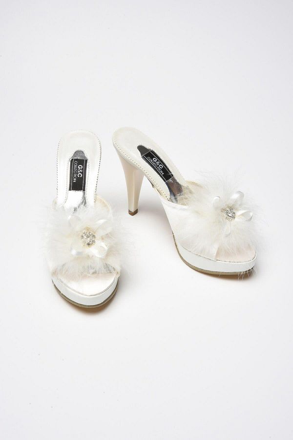 GC-Women's Ecru Dowry Plotform Slippers 145 G&c 1