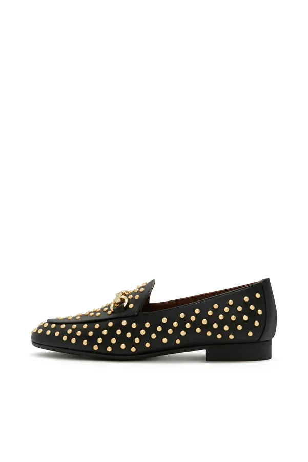 Isabel Bernard-Vendôme Fleur Schwarze Kalbsleder-Loafer mit Nieten IB51200-001-40 1