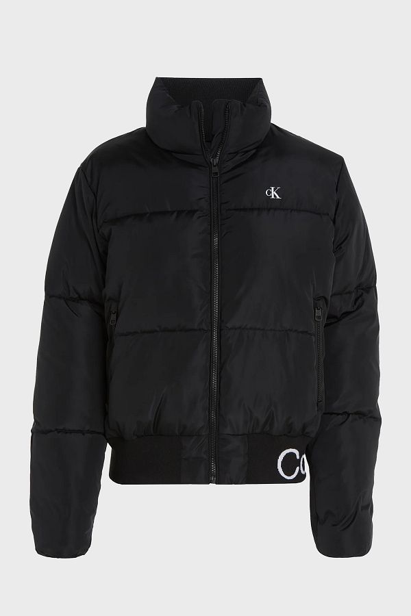 Calvin klein stand collar coat on sale