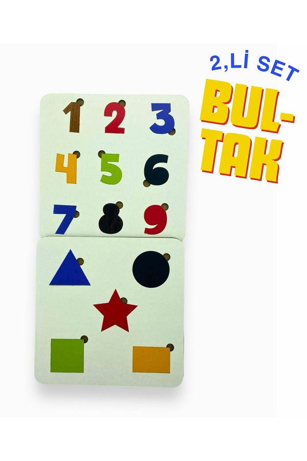 ASE DİZAYN-White Tak Cikar Puzzle Tak Cikar Educational Set Montesorri Game Set Tak Cikar Sekiller 1