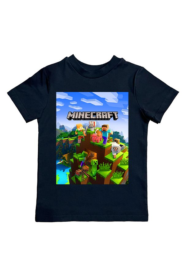 Minecraft Children s Summer T Shirt Printed Cotton Combed Trendyol