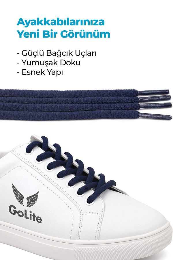 Navy blue athletic shoelaces deals