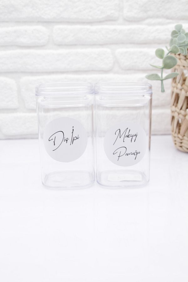 zezedesing-2-Piece Make-up Cotton & Floss Jar Set 250 ml 1