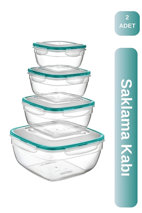 Viyalente-Fresh Box Storage Container Set 0.6lt+1lt+1.7lt+4.0 Lt 4-Piece Lc-305 1