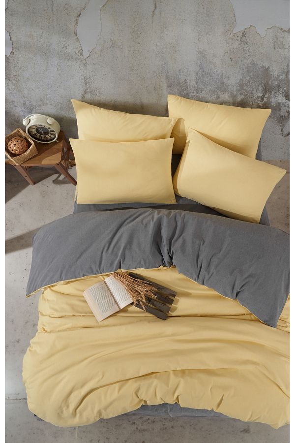 Loyal Home-Set cuvertură dublu cearșaf elastic - Galben 1