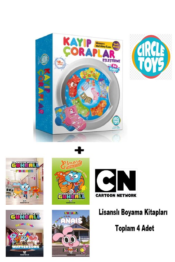 Circle Toys-Cartoon Network Lost Socks Matching Skill and Coloring Books - Intelligence Development Game 1