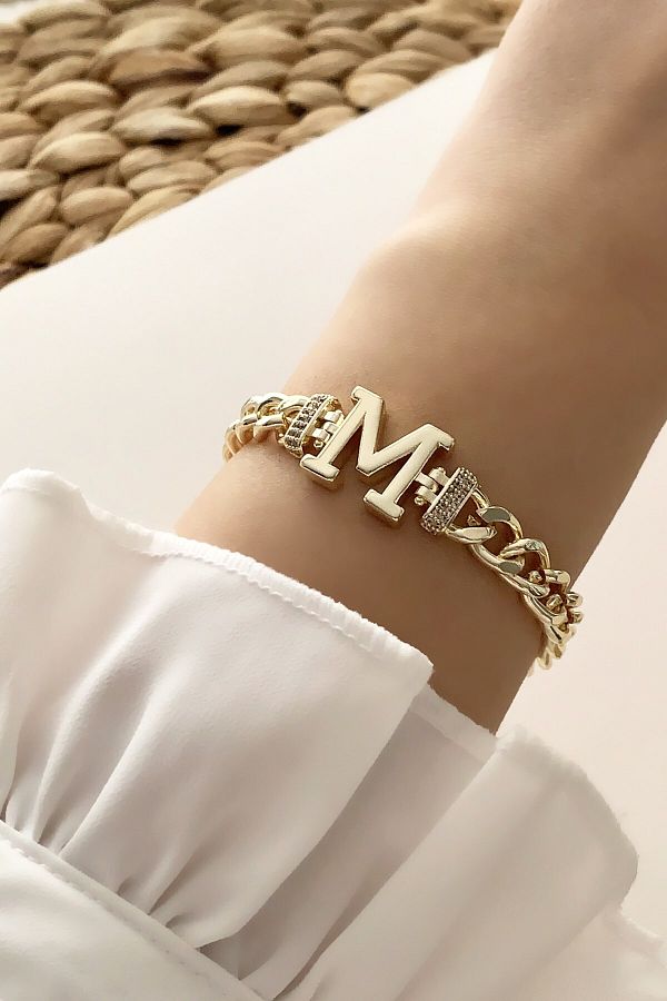 Gold deals letter bracelet