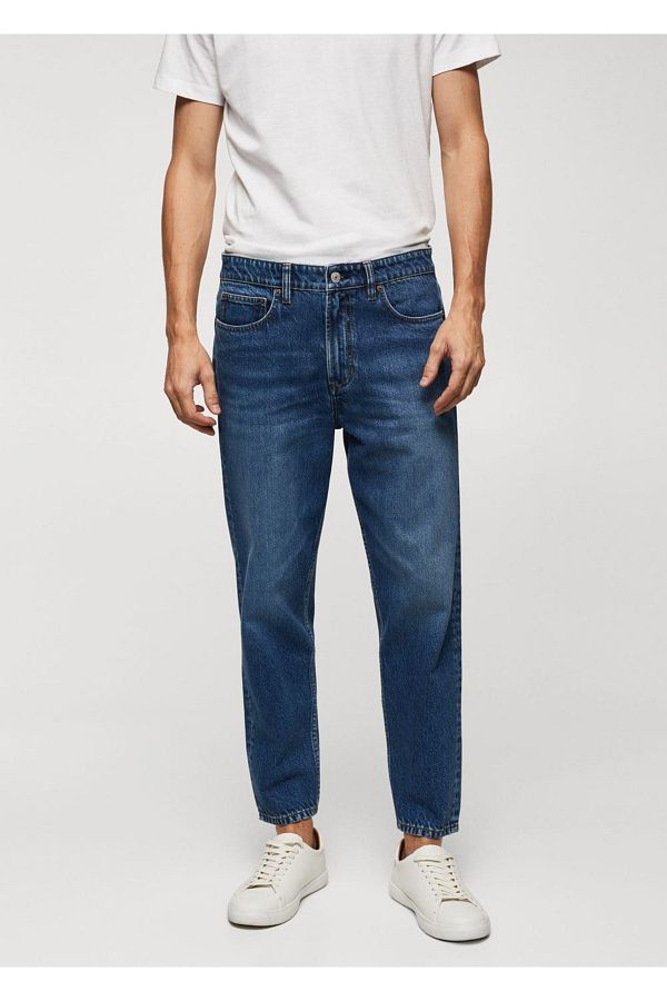 MANGO Man-Dark color tappered-fit jeans 1