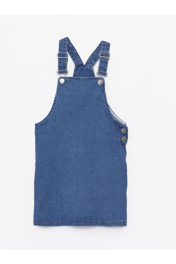 LC Waikiki-Quadratischer Kragen Jean Salopet Kleid für Mädchen 1