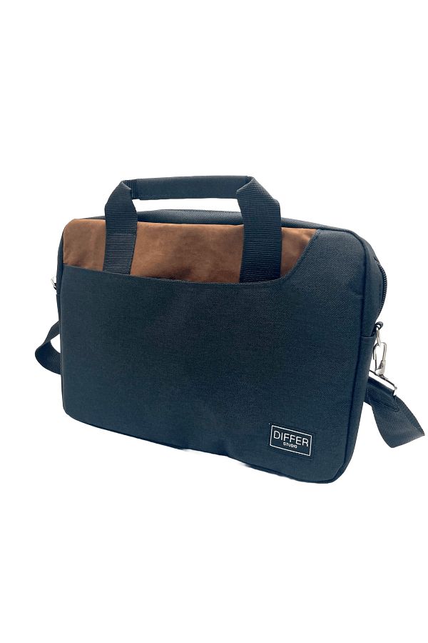 Differ-Studio 13-14'' Inch Brown Suede - Black Unisex Laptop/macbook/notebook/computer/briefcase 1