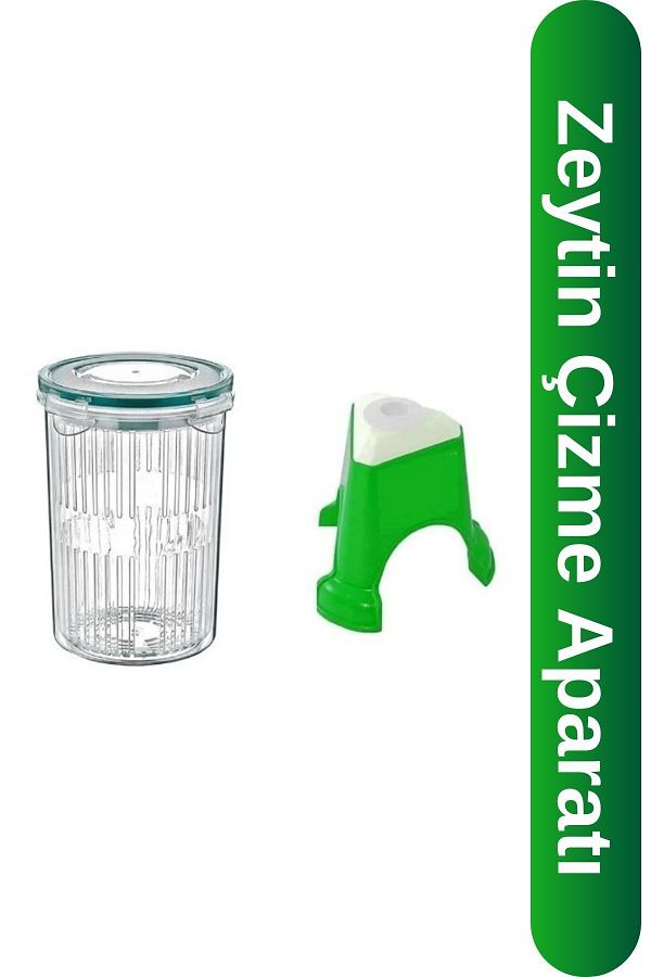 Viyalente-Olive Slicing Device and Deep Storage Container with Strainer 1