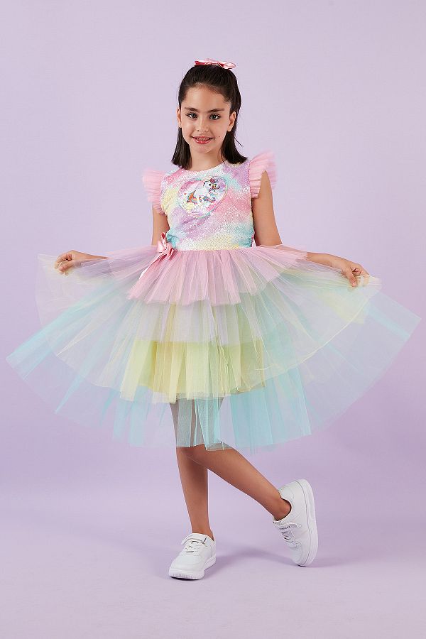 Lela Unicorn Sequined Tutu Skirt Party Birthday Costume Dress Girl Child DRESS 6567001 Trendyol