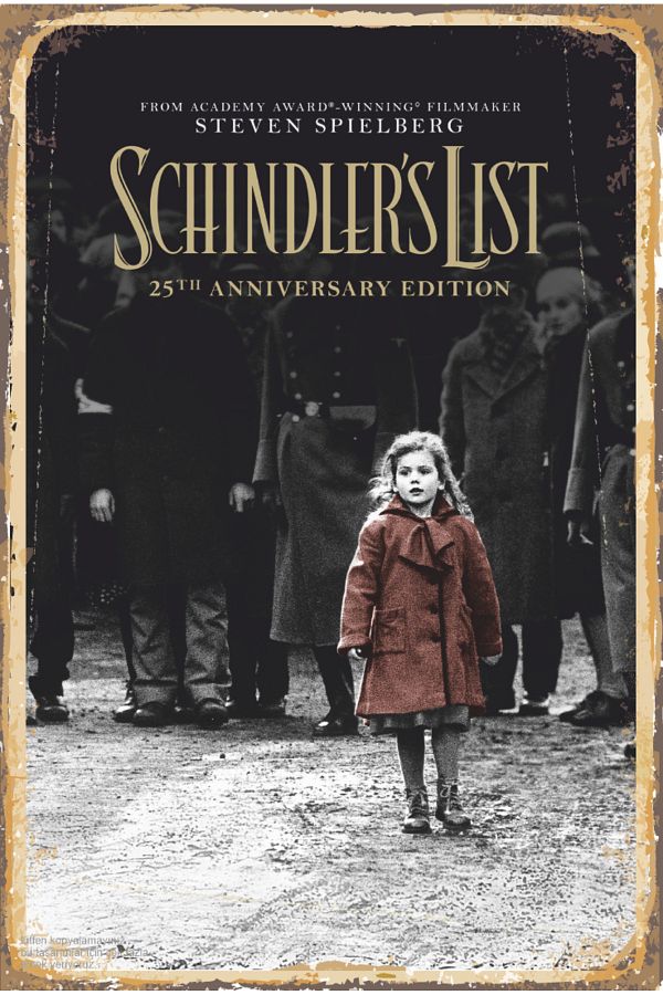 Hayat Poster-Schindler's List - Girl in Red Movie Cinema Poster, Retro Wooden Poster 1