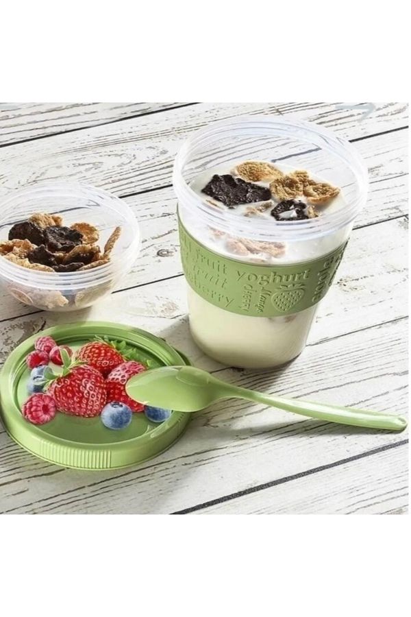 Dem Home-Yogurt Oat Muesli Diet Storage Container Practical Portable with Spoon and Lid Takeandgo Cup with Storage 1