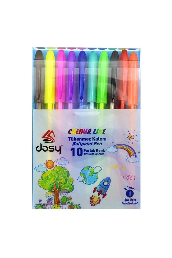 Dosy-Colorline Ballpoint Pen 0.7 Mm Set of 10 with Blister 1