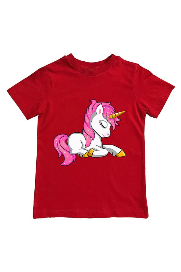 UNICORN-تي شيرت صيفي للأطفال من القطن الممشط المطبوع 1