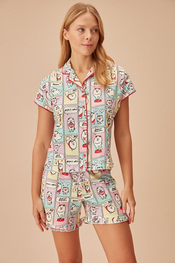 Suwen Sweety Cute Masculine Shorts Set Trendyol