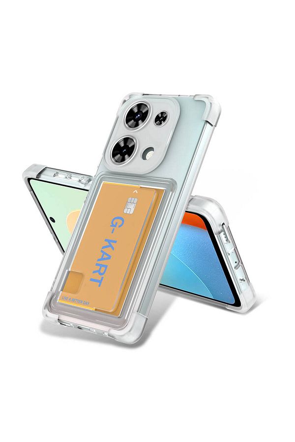 m.tk moveteck-Xiaomi Redmi Note 13 Pro Compatible 4g Case with Business Card Compartment Transparent Camera Protection Slim 1