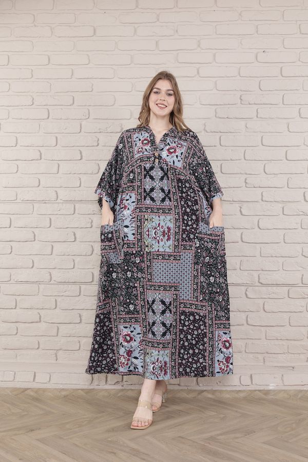 mervemoda Women s large King size woven dress Trendyol
