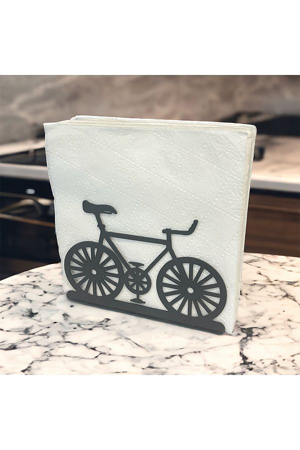 decorelax-Suport pentru șervețele din metal negru cu tematică pentru biciclete 1