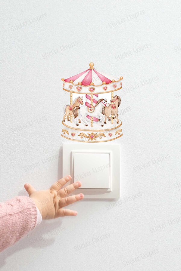 Sticker Ekspres Pembe Atlı Karınca P16 Priz Sticker