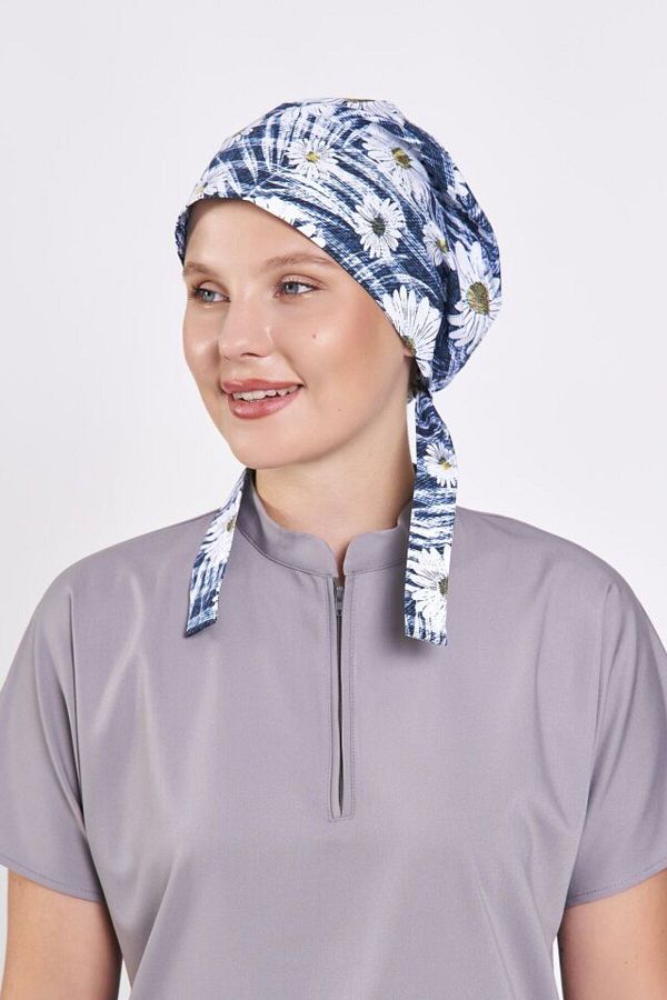 Owlet Medikal-Big Daisy Patterned Hijab Bonnet 1