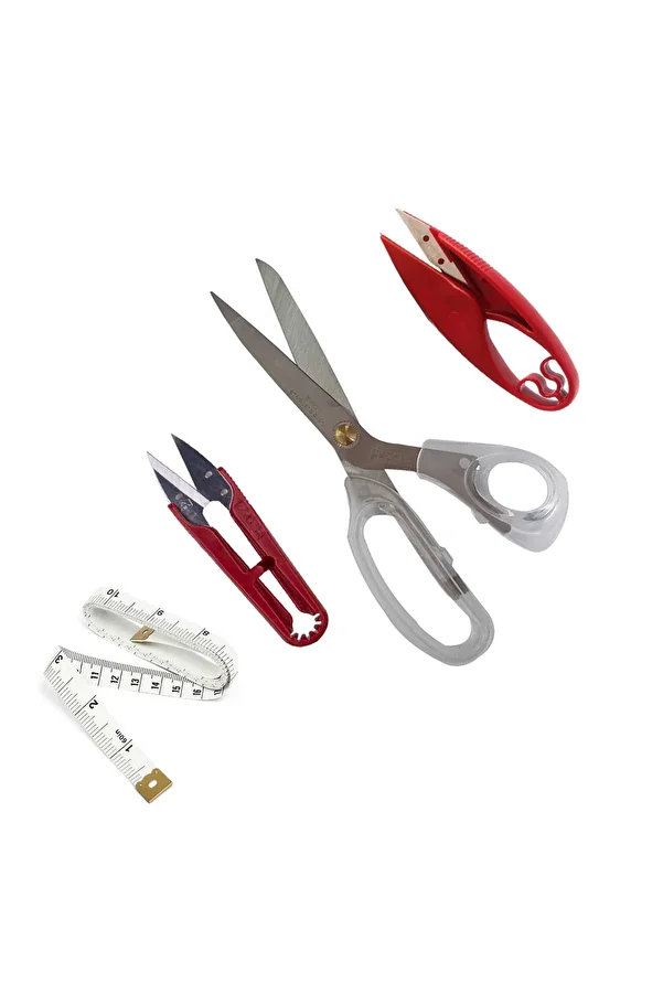 hodbehod-20 Cm Plastic Handle Fabric Cut Thread Cleaning Scissors Set 1