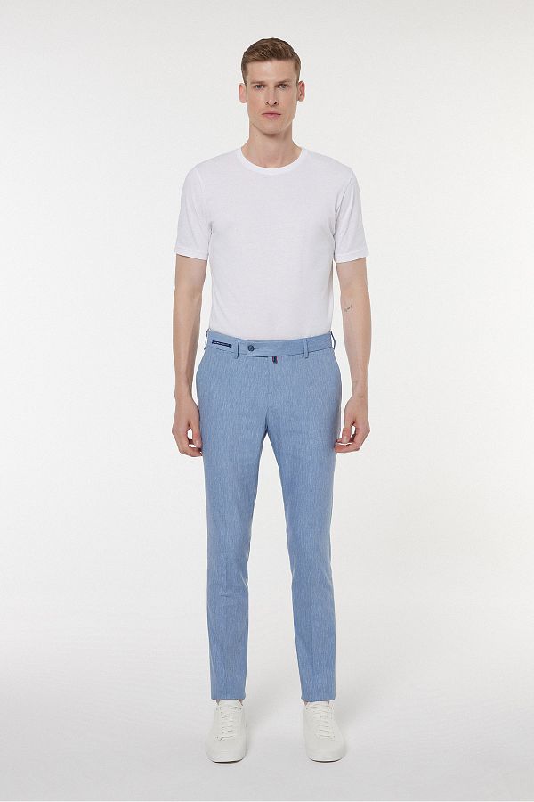 Andrea Nicolotti-Blue Fabric Trousers 2851-2 1
