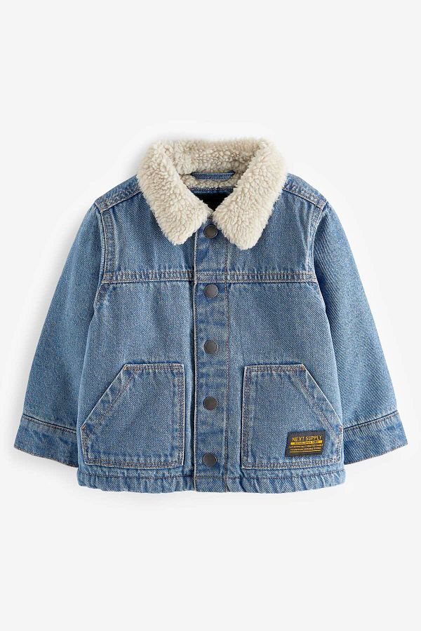 Next Baby Children s 100 Cotton Denim Burg Lined Indigo Jeans Jacket Trendyol