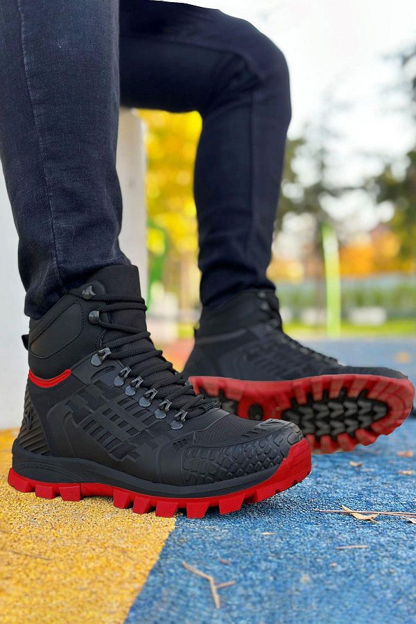 BIG KING Black Red Hydro Waterproof Men s Outdoor Trekking Boots Trendyol