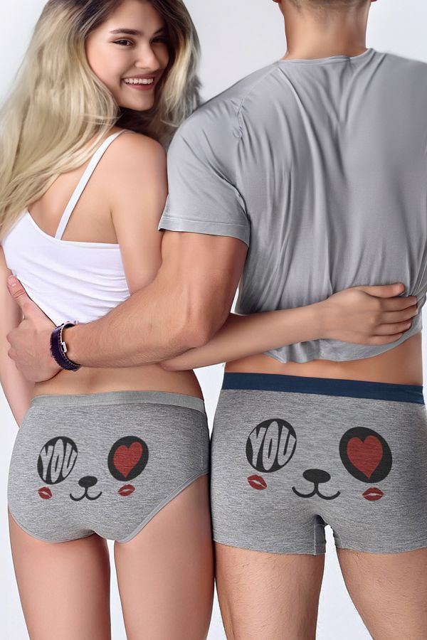 modacix Romantic Couple Underwear Combination Panda Boxer Double Combination Gift for Lover and Wife Trendyol