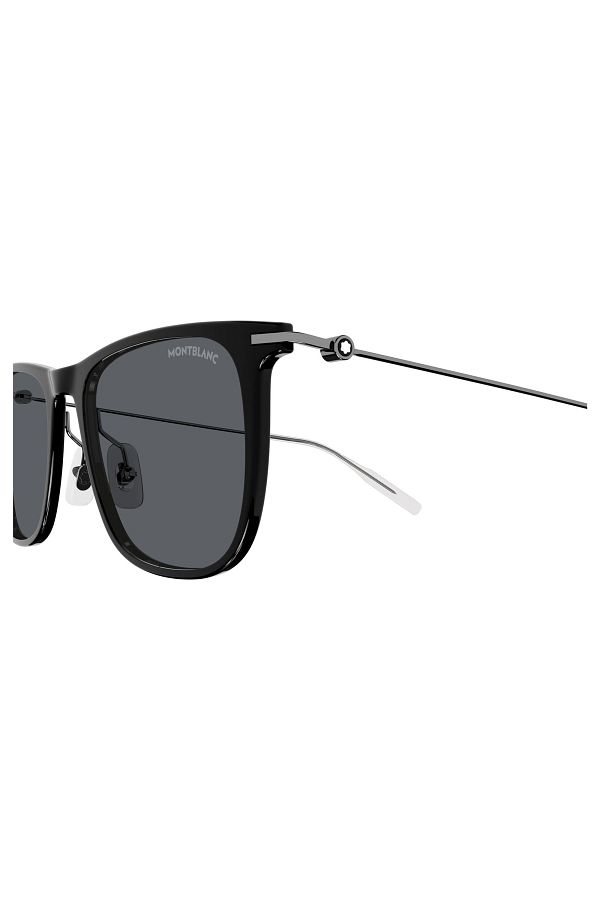 Montblanc-Mb0206s001 نظارة شمسية للرجال بإطار عظمي أسود وعدسة مدخنة Uv400 1