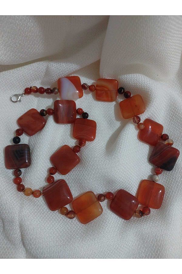 Raduga-Natural Stone Design - Karnelyan Serdolik Necklace 1