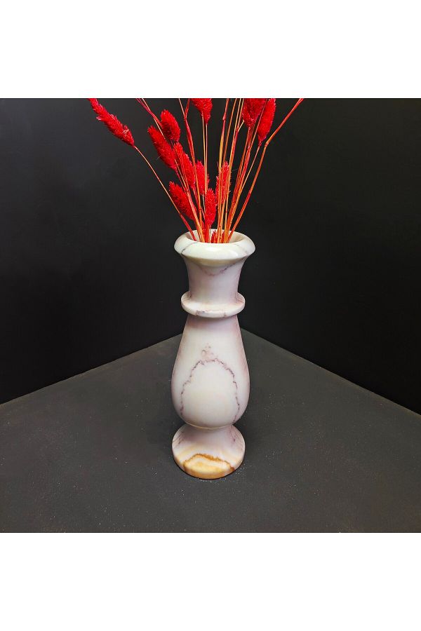 decors by stone since 2020-Decorative Marble Vase - Orange and Onix 1