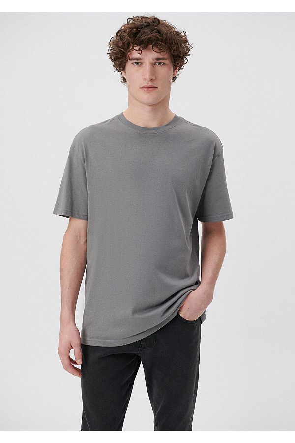 Mavi Gray Basic T Shirt Loose Fit Loosely Comfortable Cut 066249 70096 Trendyol