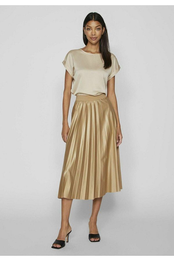 VILA Pleated Midi Skirt Trendyol