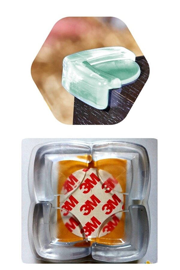 Eynel 4 Adet Silikon Masa Bebek Köşe Kenar Koruyucu Bant Çocuklar Için Sehpa Sivri Keskin Köşeden Güvenlik