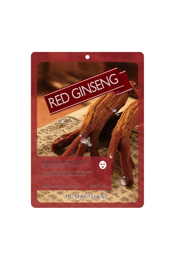 May Island-PacK of 5 Korean Red Ginseng Paper Face MasK - EnergY and ElasticitY Is Condimented on the SKin 1