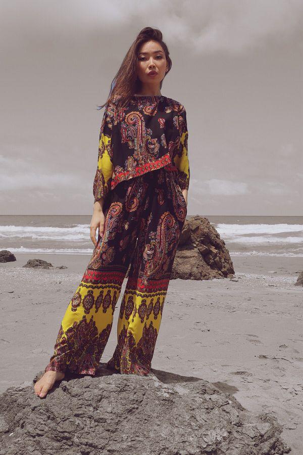 Su Koleksiyon-Jakarta Boho Style Viscose Blouse and Pantaloon Set 1