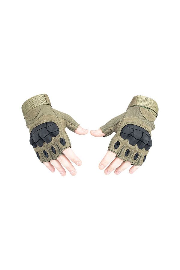 Safari AVM-Multicam Half Finger Protected Khaki Gloves 1