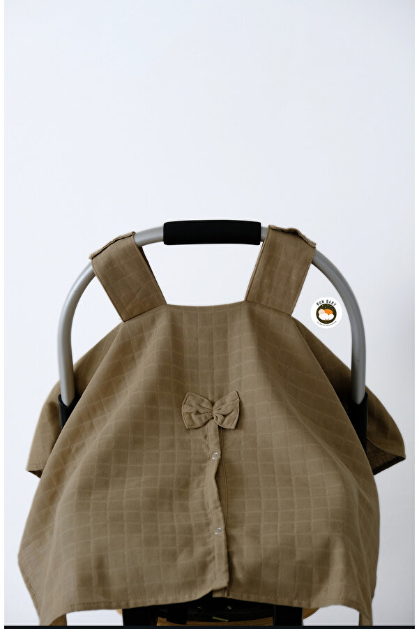 runbaby Run Baby Müslin Kumaş Çıt Çıtlı Puset Örtüsü (Toprak) 75x100cm