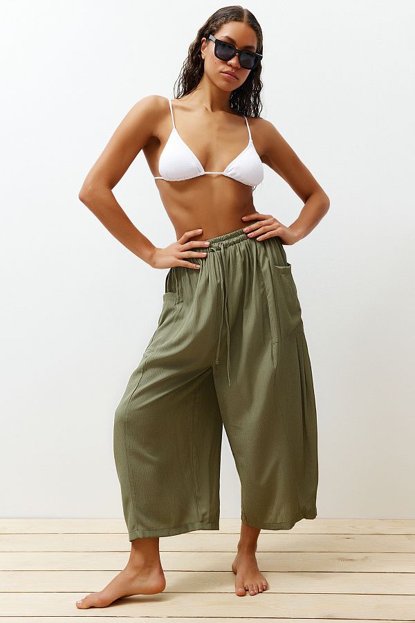Trendyol Collection-Khakifarbene Webhose TBESS24PL00007 1