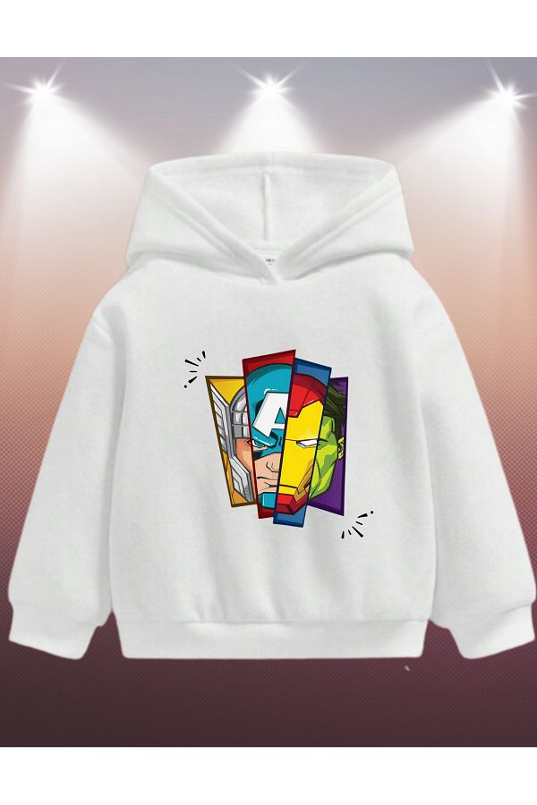 AEM Boy s Hooded Marvel Printed Sweatshirt Hulk Printed Sweat Age 2 Age 14 Trendyol
