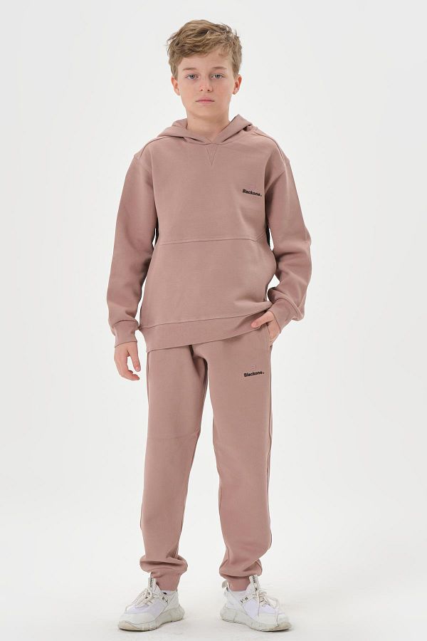 Pink and black sweatsuit best sale
