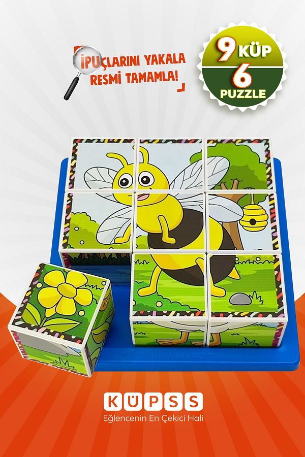 KÜPSS-Flying Animals Cube Puzzle - 6 Different Puzzles 1