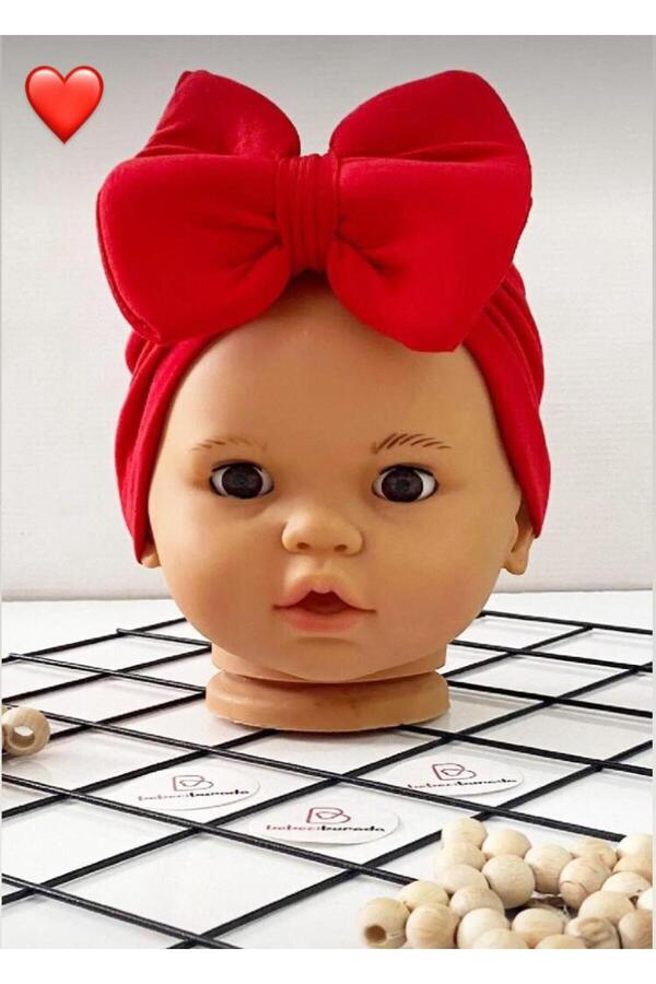 GÜNEŞ KİDS Fiyonklu Çift Kat Düz Renk Kız Bebek Bonesi 0-12 Ay