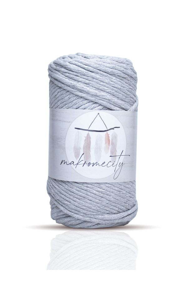 Makromecity-Scalloped Macrame Thread 3mm Scalloped Cotton Macrame Thread Macrame Thread Gray 1