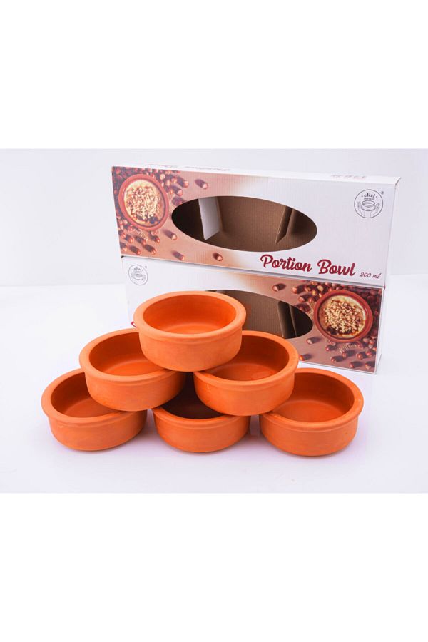 ELİZİ ÇÖMLEKLERİ-Set of 6 - Soil Color Hot Pot and Rice Pudding Bowl 1