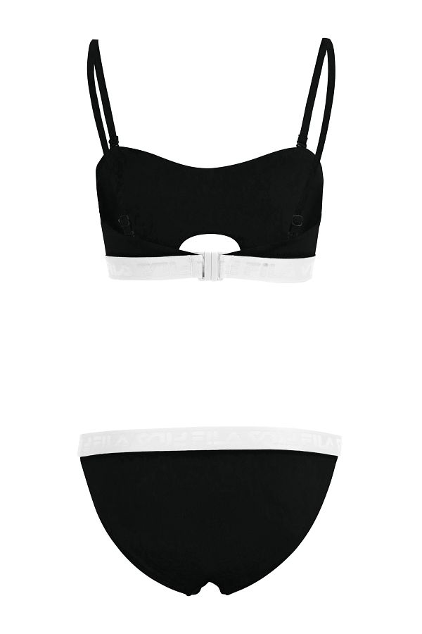 Fila Bikini Set Black Plain Trendyol