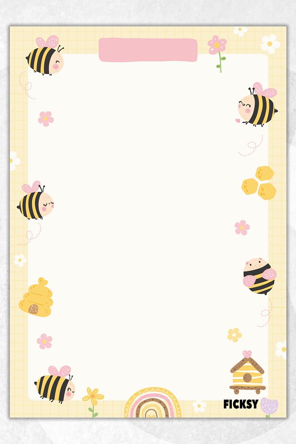 Ficksy-Cute Bee Note Paper - A5 Size - 50 Sheets - Notepad - Memopad - Memo Pad - To Do List 1
